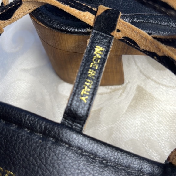 Christian Di Riccio Leopard Cheetah Strappy Platform Heeled Sandals Clog - Picture 12 of 15